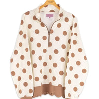 Polka Dot Quarterzip Sweatshirt