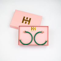 Hoo Hoops, Large Hoop Earrings (kelly green)