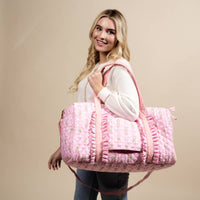 Oh So Fancy (Pink), On-the-Go Quilted Weekender