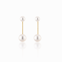 Dual Pearl Drop Earrings