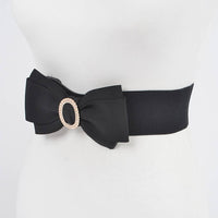 Rhinestone Bow Buckle Stretch Belt