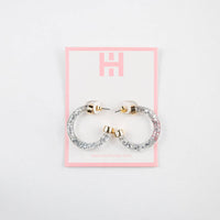 Small Hoo Hoop Earring (Silver Glitter)