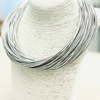 Leatherette Strand Necklace (silver)