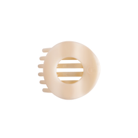 Almond Beige Medium Flat Circle Hair Clip