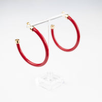 Hoo Hoops, Large Hoop Earrings (red)