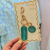 Pet Tag + Keychain (Pup Cup Lover)