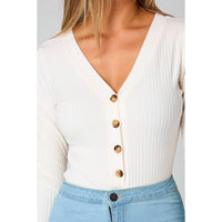 BuddyLove - Holly White Long Sleeve Bodysuit