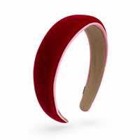 Velvet Piped Headband (Red)
