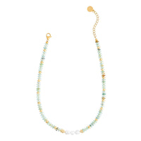 Amazonite Aura Pearl Necklace