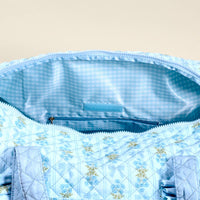 Oh So Fancy (Blue) On-the-Go Quilted Weekender Bag