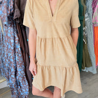 Adelynn, Tan Suede Dress