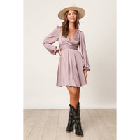 Satin Criss-Cross Cut-Out Mini Dress