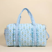 Oh So Fancy (Blue) On-the-Go Quilted Weekender Bag