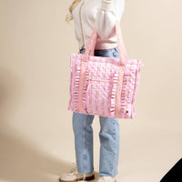 Oh So Fancy (Pink) Quilted Tote Bag