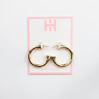 Small Acrylic Hoo Hoop Earring (Gold)