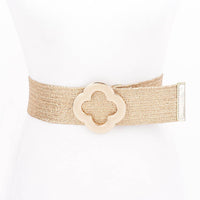 Metal Buckle Metallic Stretch Belt