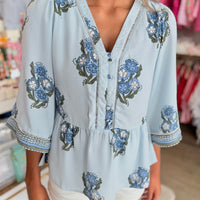 Monroe Top (Floral Blue)