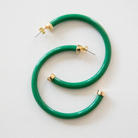Hoo Hoops, Large Hoop Earrings (kelly green)
