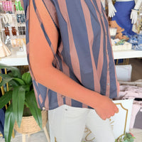Ambre Top (Navy/Brown)