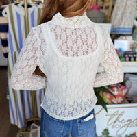 Lace Turtleneck Top