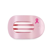 Pink Ribbon Medium Flat Round Teletie Clip