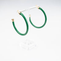 Hoo Hoops, Large Hoop Earrings (kelly green)