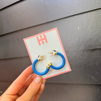 Hoo Hoops, Small Hoop Earrings (royal blue)
