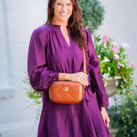 Sloane Studded Crossbody Purse (Saddle)