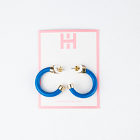 Hoo Hoops, Small Hoop Earrings (royal blue)