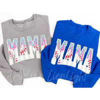 Mama Baseball Drip Chenille Patch