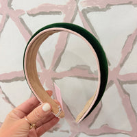 Velvet Piped Headband (Green)
