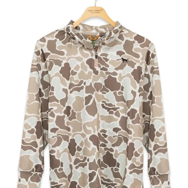 Youth Camo Quarterzip Pullover