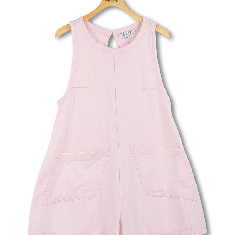 Washed Pocket Romper (Rose)