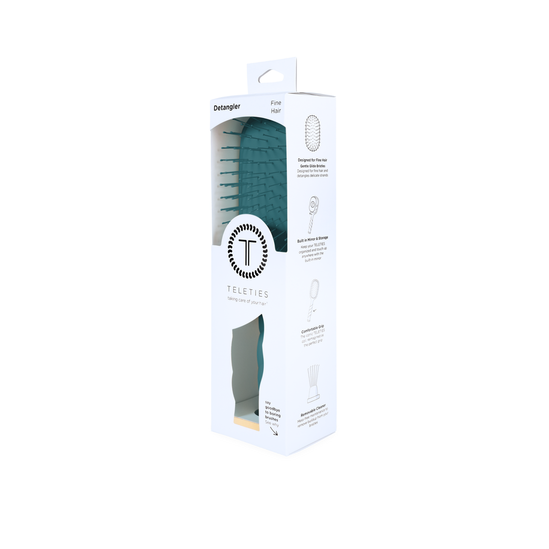 Detangler Brush For Fine Hair (Teal With It)