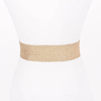 Metal Buckle Metallic Stretch Belt