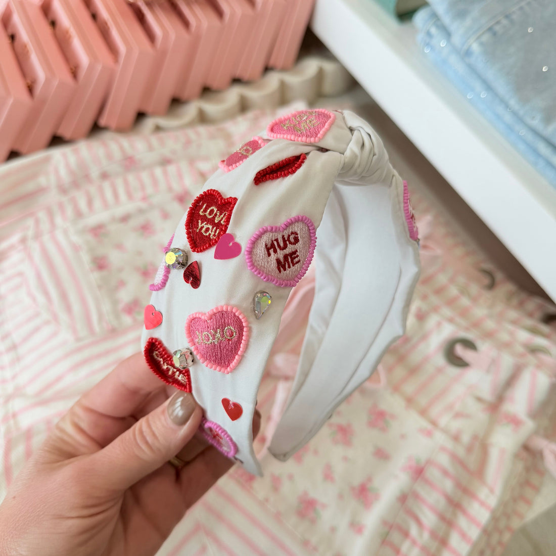 XOXO Hearts Headband (White)