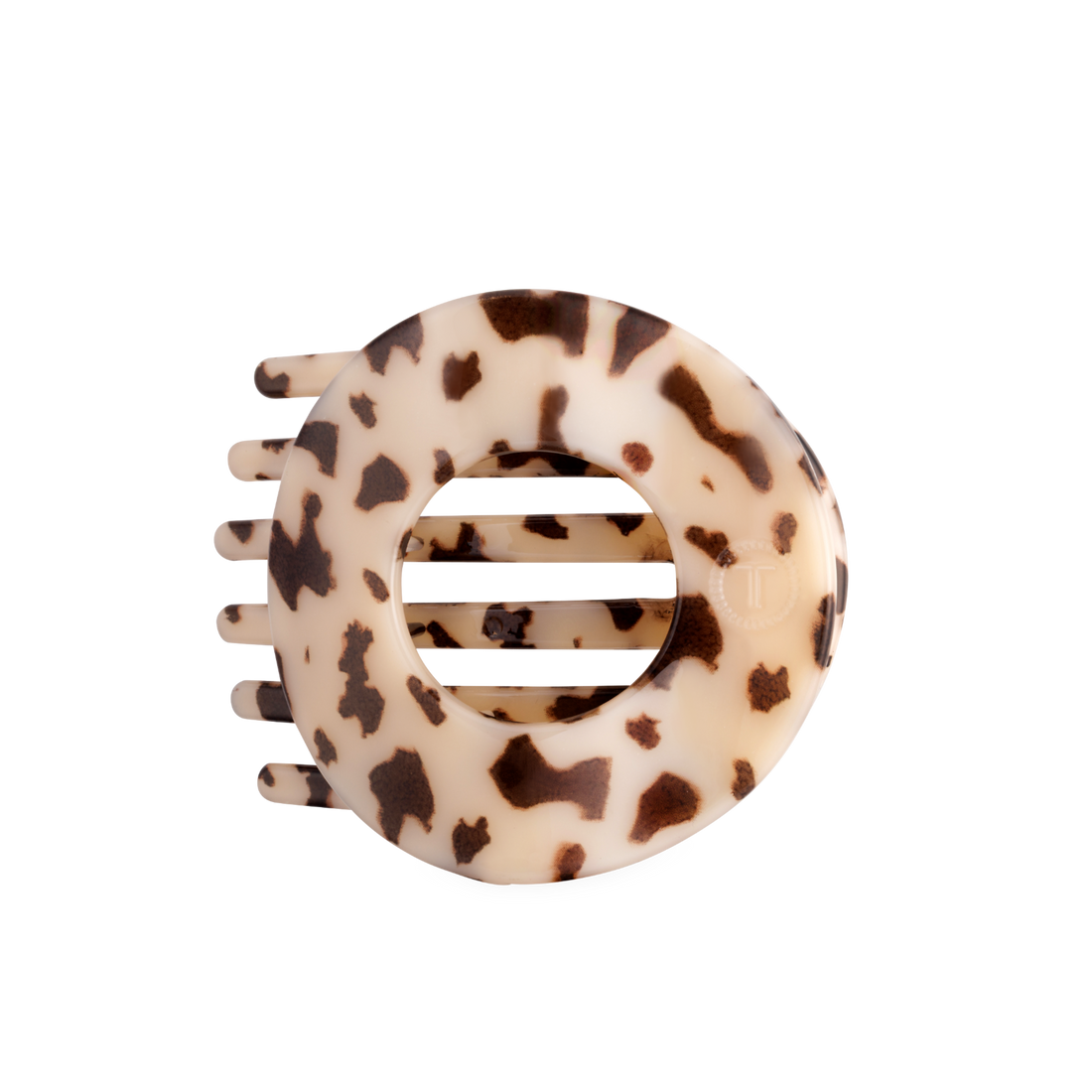 Blonde Tortoise Large Flat Circle Hair Clip