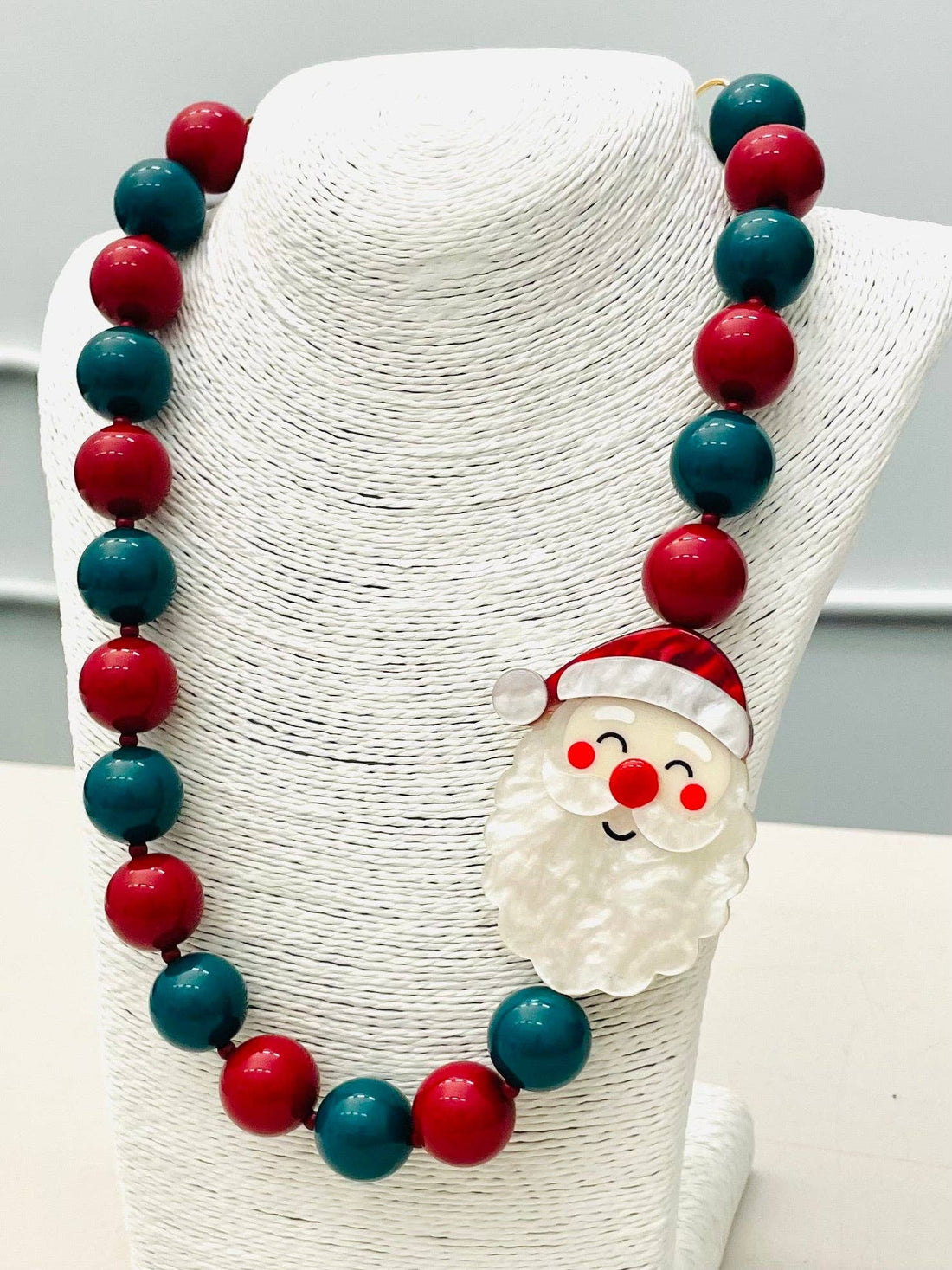 Beaded Santa Necklace