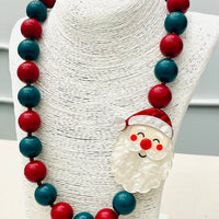 Beaded Santa Necklace