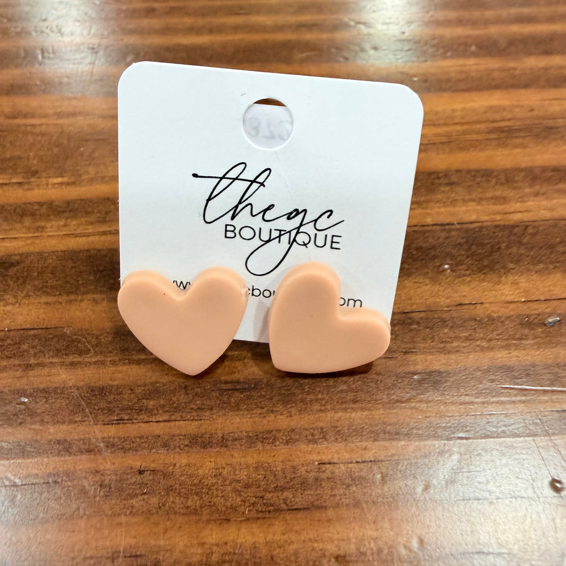 Heart Clay Studs (Blush)