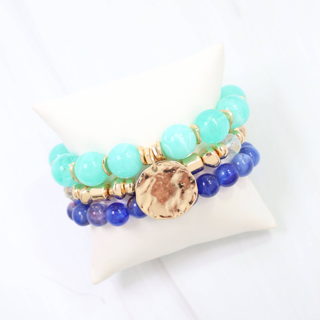 Biloxi Beaded Bracelet Set (Aqua)