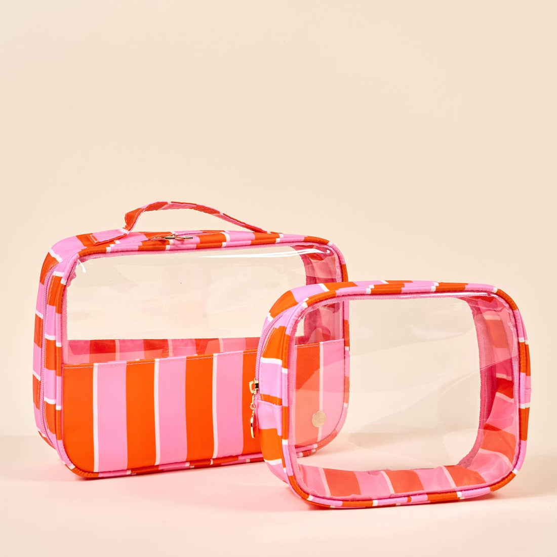 Clearly Chic Cosmetic Bag Set (Sicily Stripes)