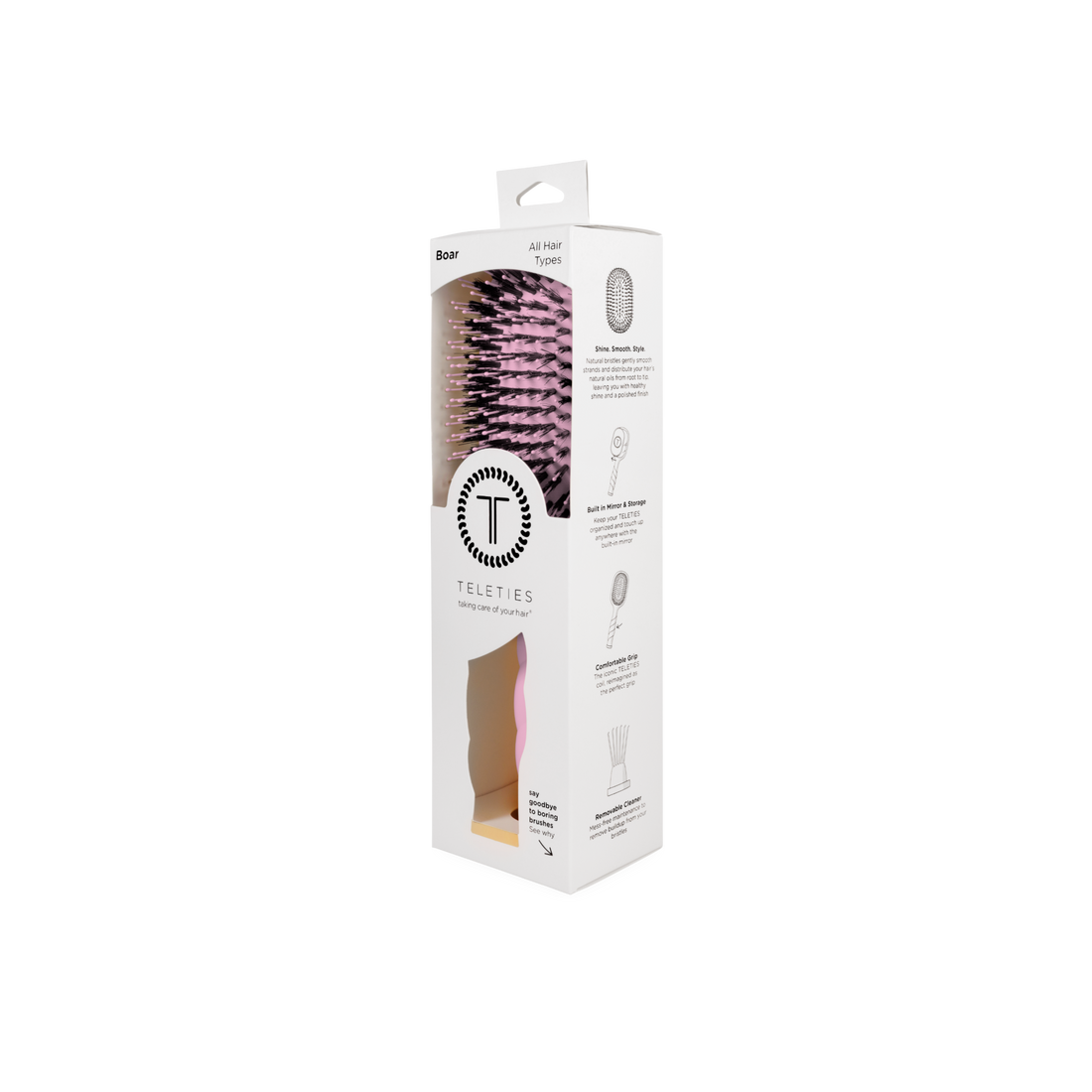 Boar Hair Brush (Bubblegum Pink)