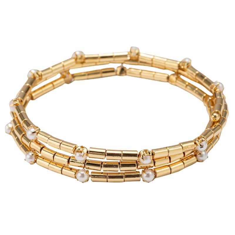 Pearl Coil Wrap Bracelet