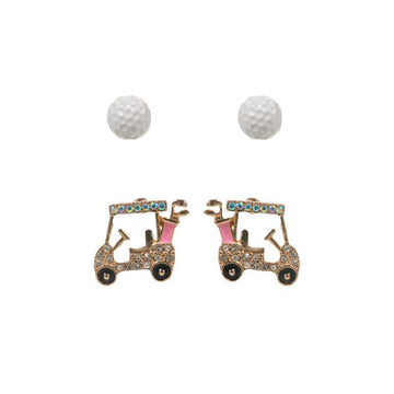Golf Cart Stud Earring Set