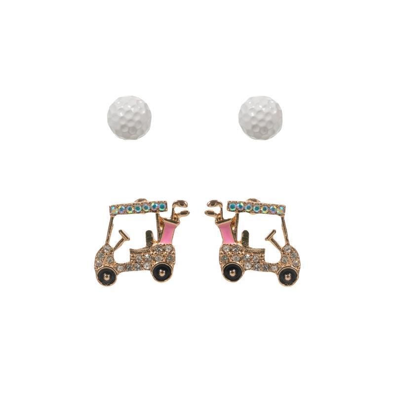 Golf Cart Stud Earring Set