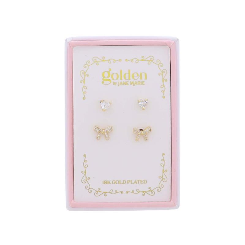 Kids 18K Heart & Bow Set