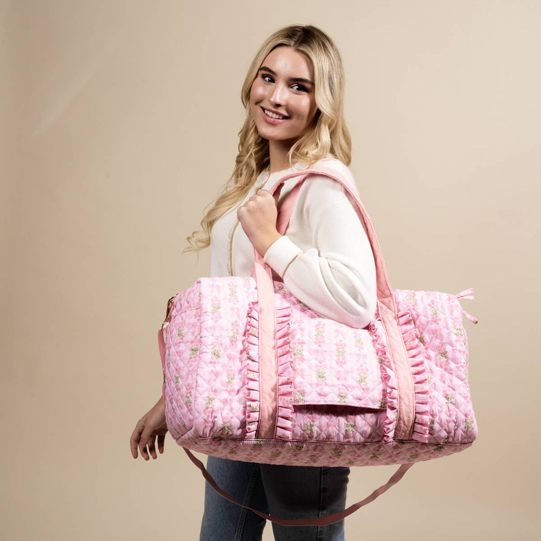 Oh So Fancy (Pink), On-the-Go Quilted Weekender