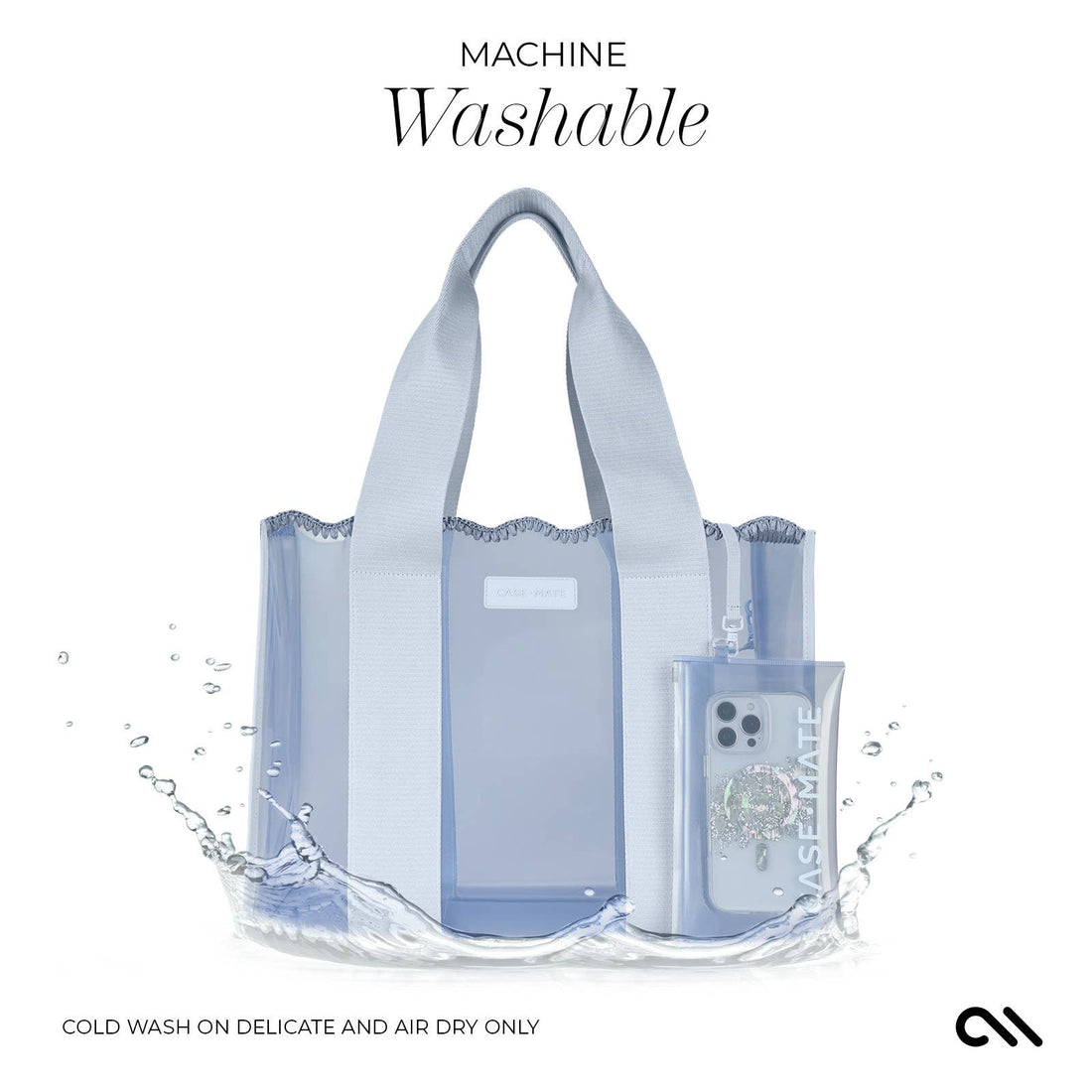 Carolina Blue Crochet Wave Jelly Tote Bag, CaseMate