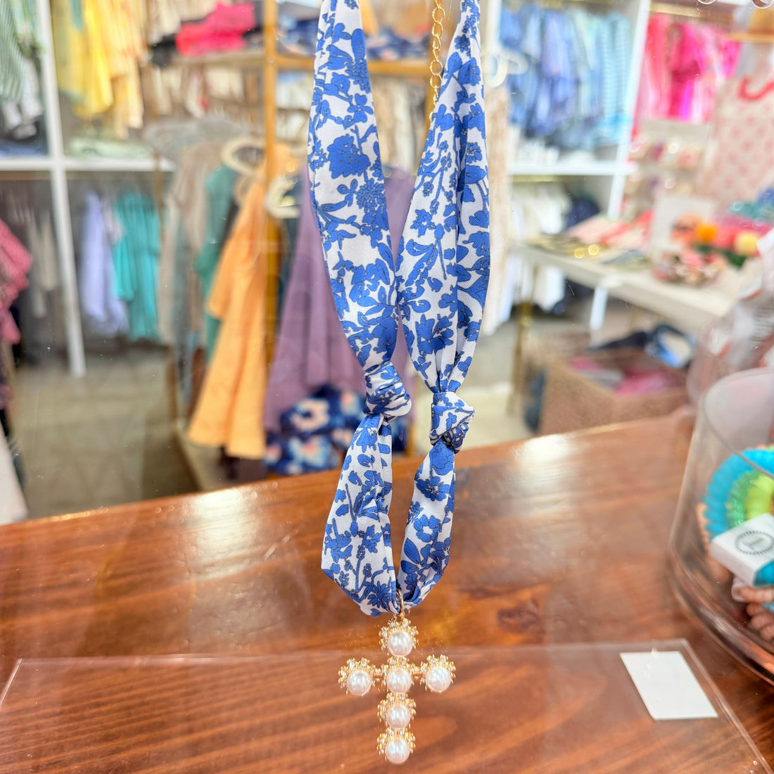 Cross Scarf Necklace